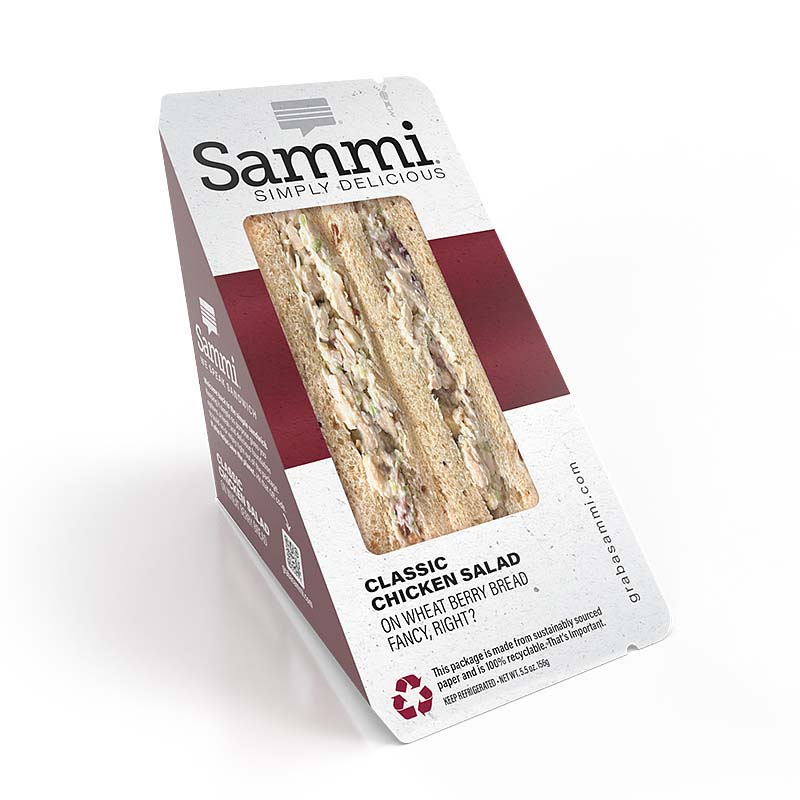 Standalone image of the Sammi Classic Chicken Salad Sandwich on wheat berry bread