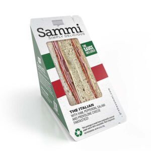 Standalone image of the Sammi Italian Sandwich with ham, pepperoni, salami, and provolone cheese