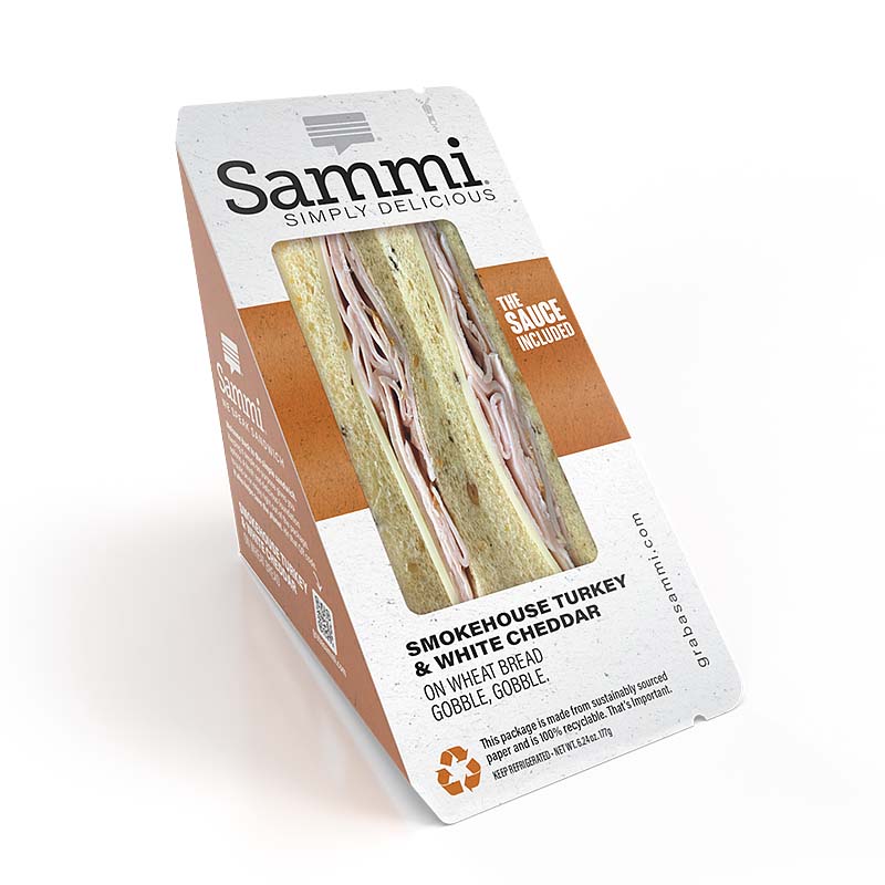 Standalone image of the Sammi, Smokehouse Turkey & White Cheddar on wheat bread